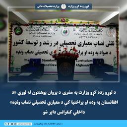 د لوړو زده کړو وزارت په مشرۍ د پروان پوهنتون له لوري «د افغانستان په وده او پراختیا کې د معیاري تحصیلي نصاب ونډه» داخلي کنفرانس دایر شو