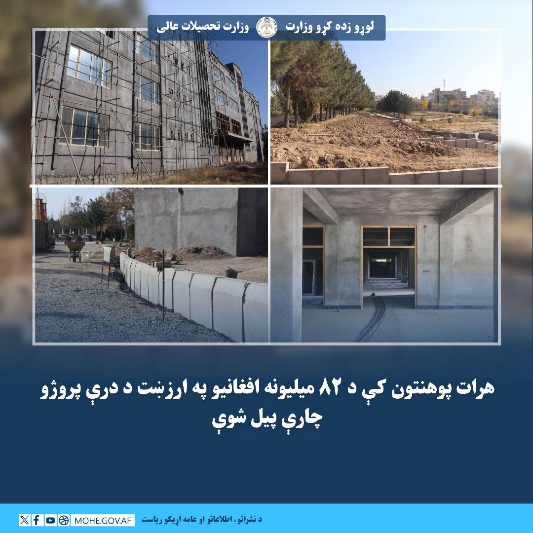 هرات پوهنتون کې د ۸۲ میلیونه افغانیو په ارزښت د دریو پروژو چارې پیل شوې